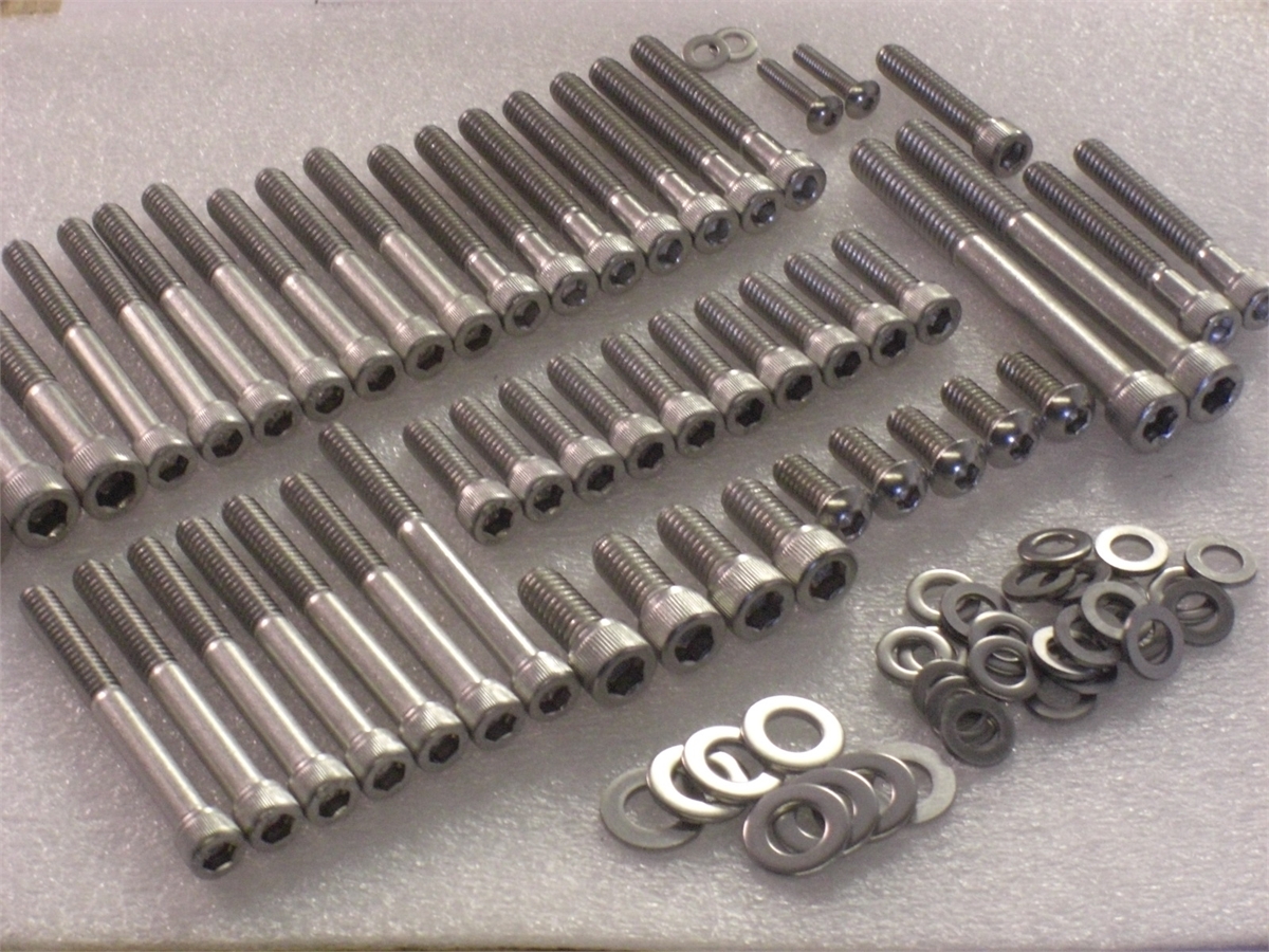 1987-1999 Harley Softail EVO Polished Stainless Steel Bolt Kit - Complete Engine & Transmission Set